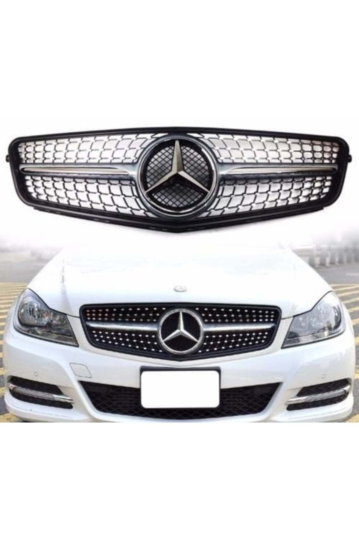 Мерседес w204 белая с решеткой