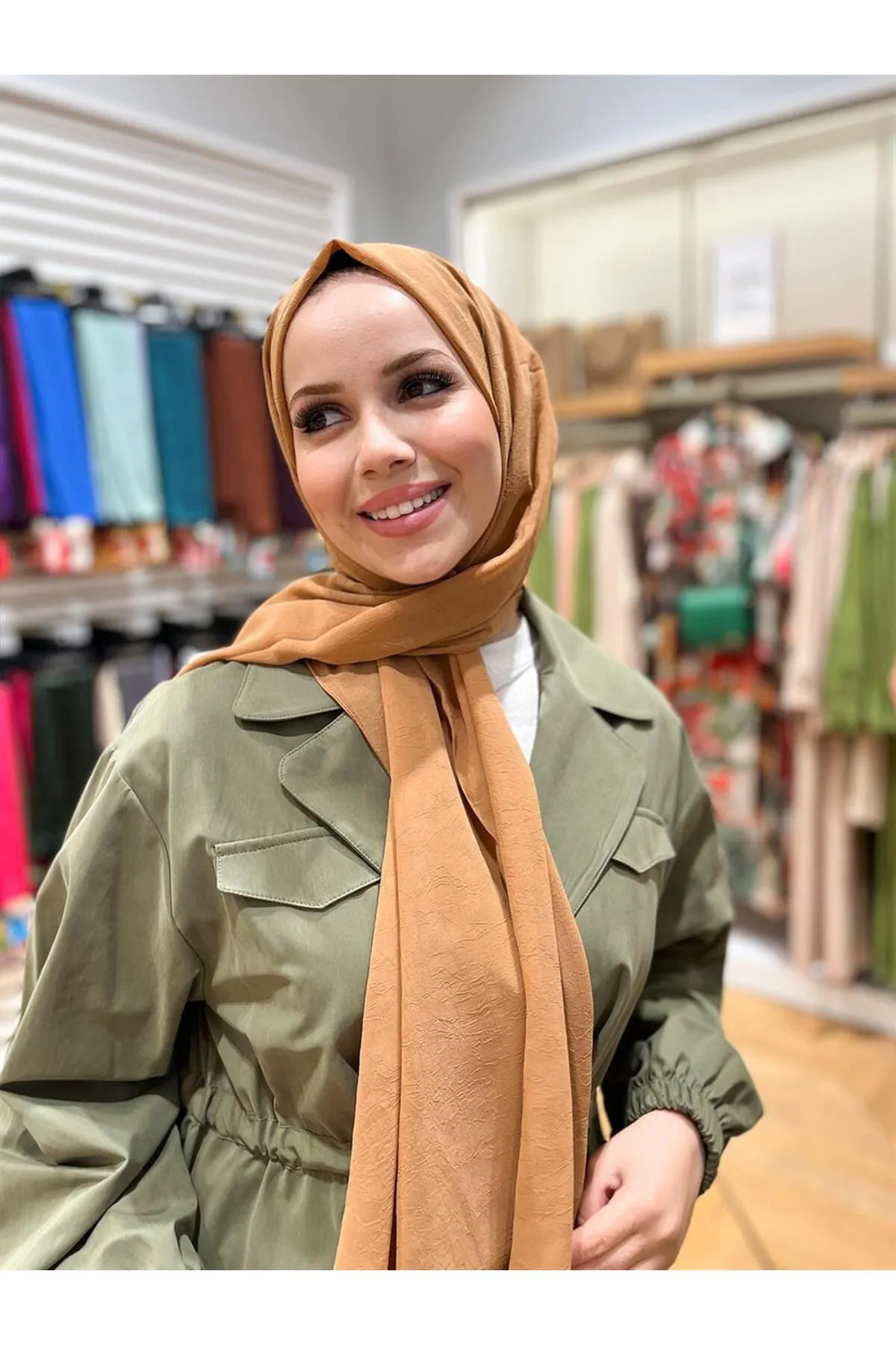 شال زنانه صورتی آرمینه | S00OA0444314 اورجینال - تصویر 4