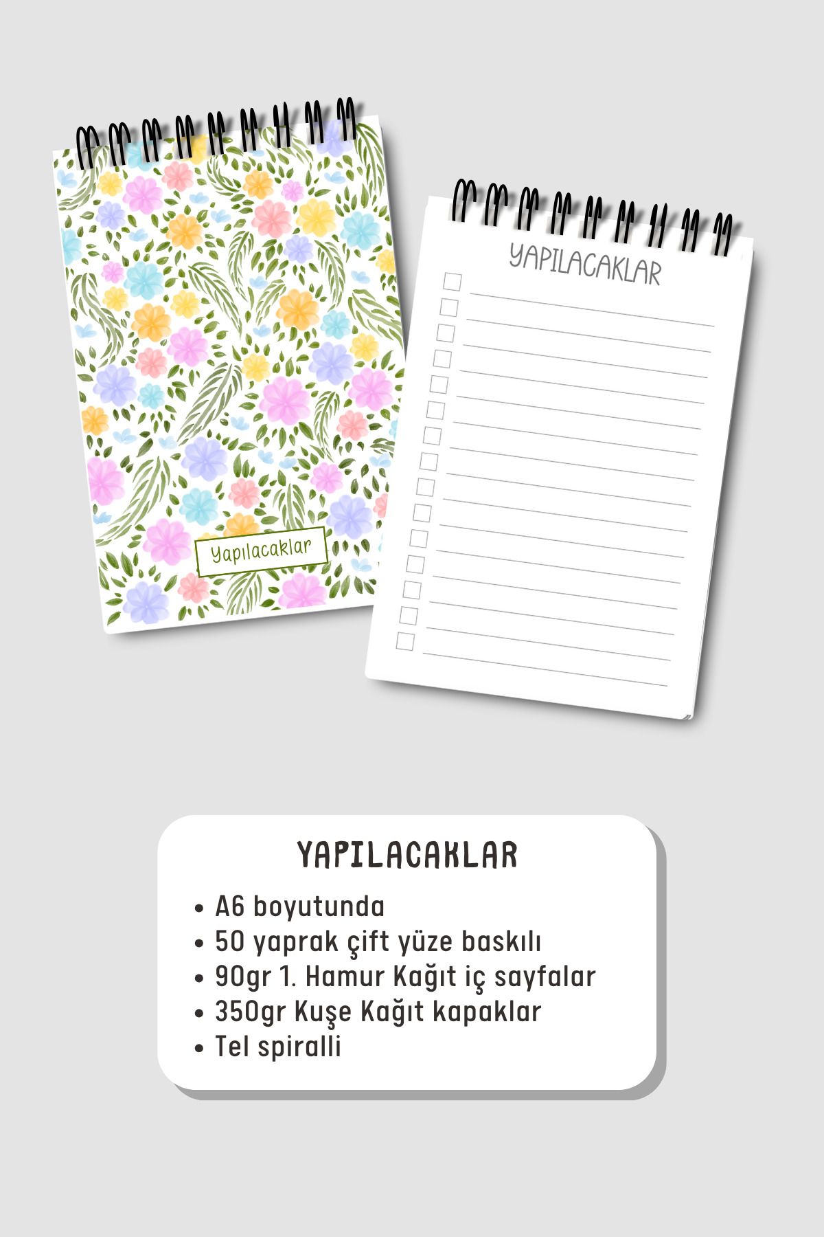 Eldesen Tasarım-Do List A6 Notebook with Flexible Cardboard Cover, Mini Notebook 3