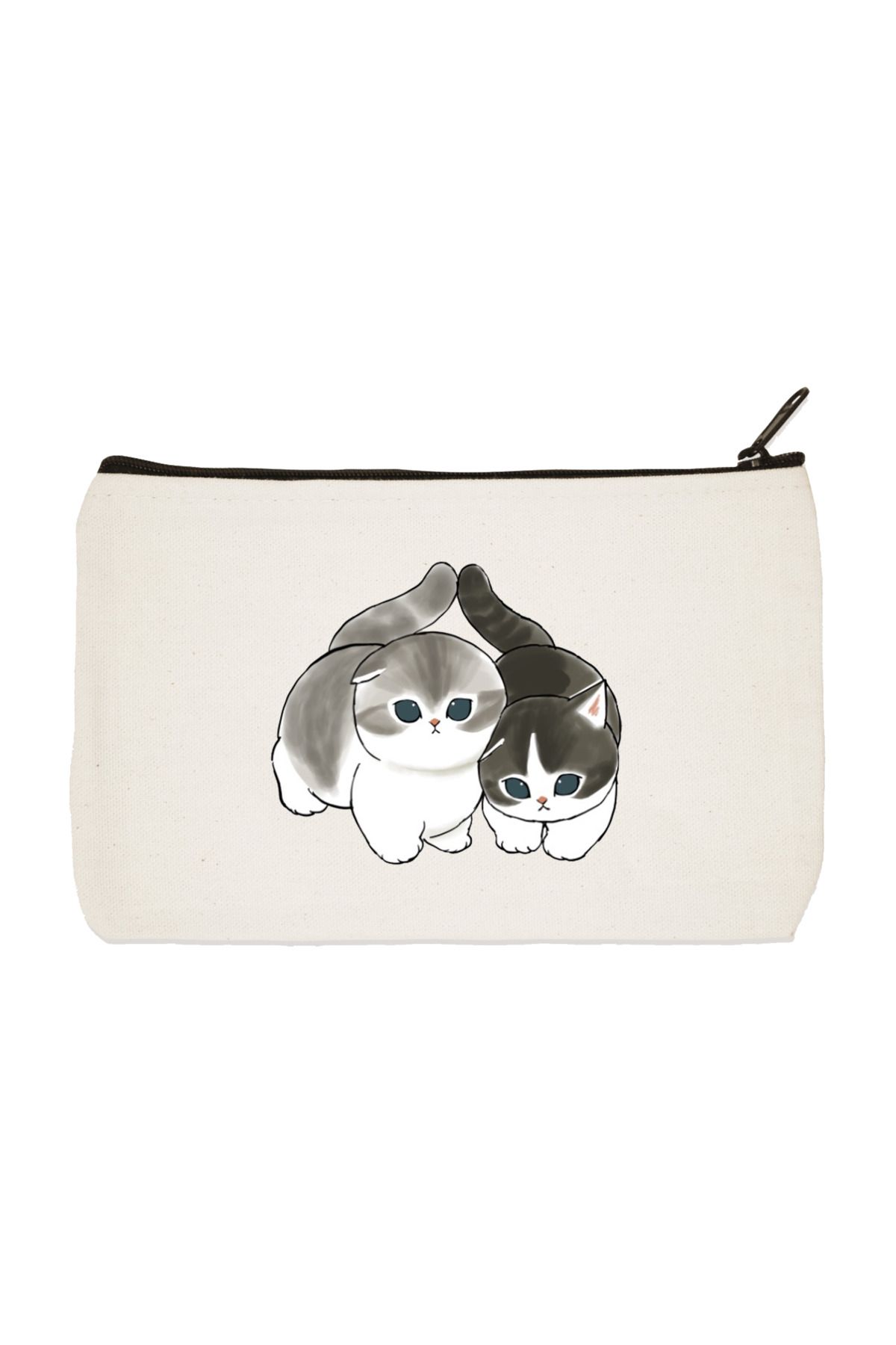 designedfy Kittens Printed Cloth Makeup Bag Pen Holder Handbag