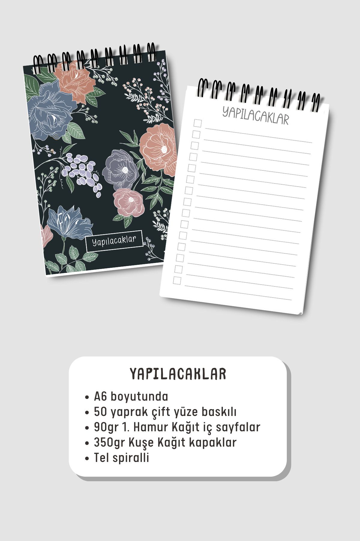 Eldesen Tasarım-Do List A6 Notebook with Flexible Cardboard Cover, Mini Notebook 3