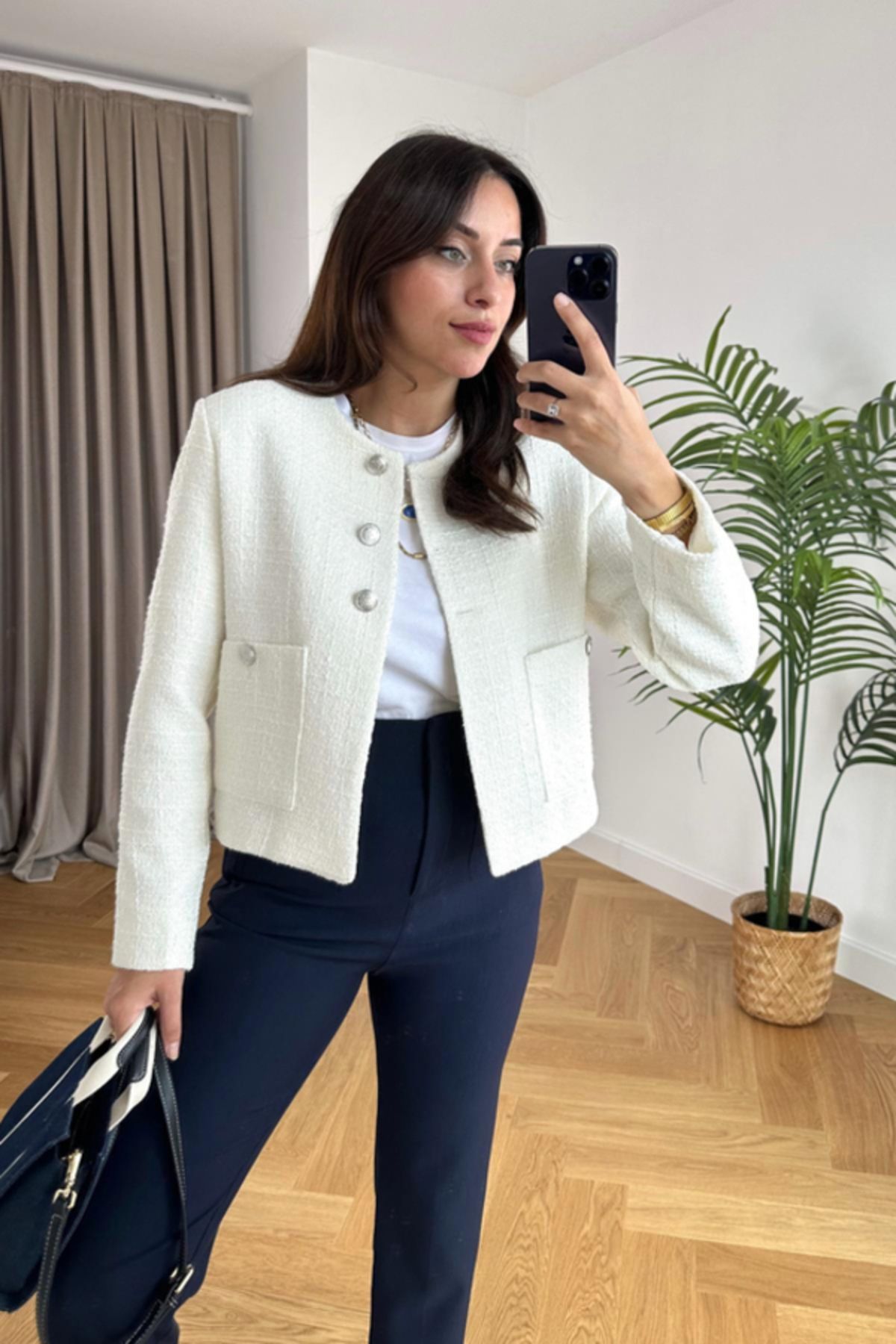 Short tweed sale jacket