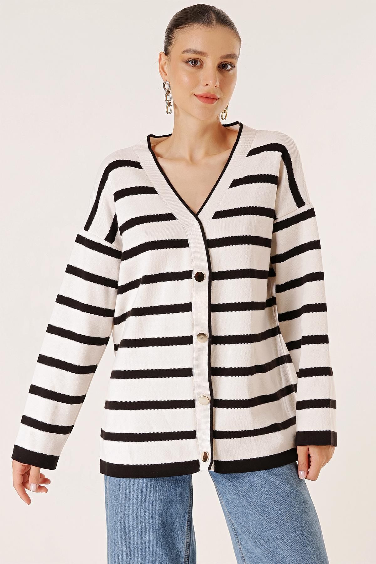 Yellow and hotsell white striped cardigan