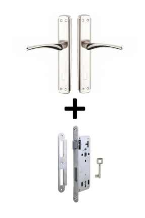 bersayapı Bravo Aynalı Oda Kapı Kolu ve Sesiz Gömme Kilit Nikel 1 Kapılık Tak...