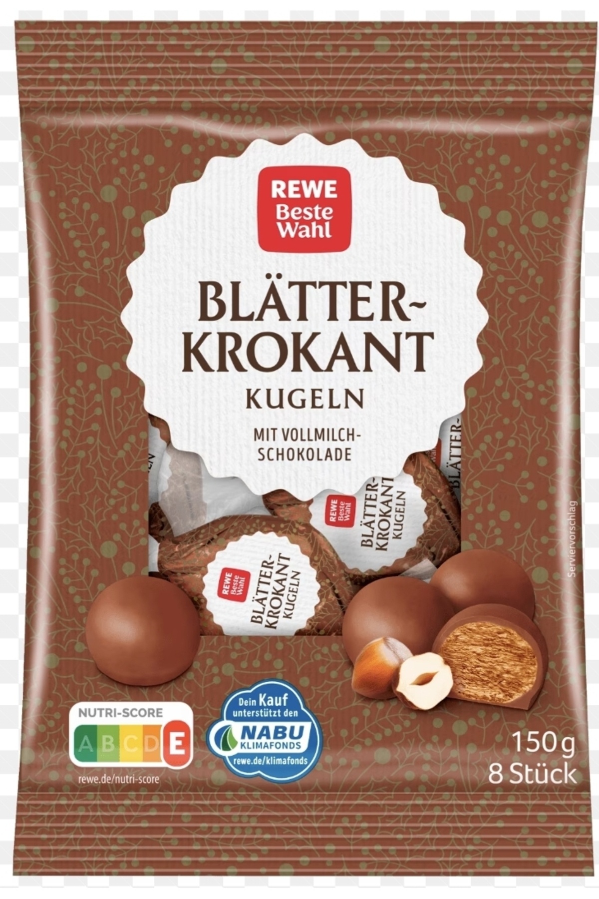 REWE BLÄTTERKROKANT KUGELN MIT VOLLMILCHSCHOKOLADE 150g Fiyatı ...