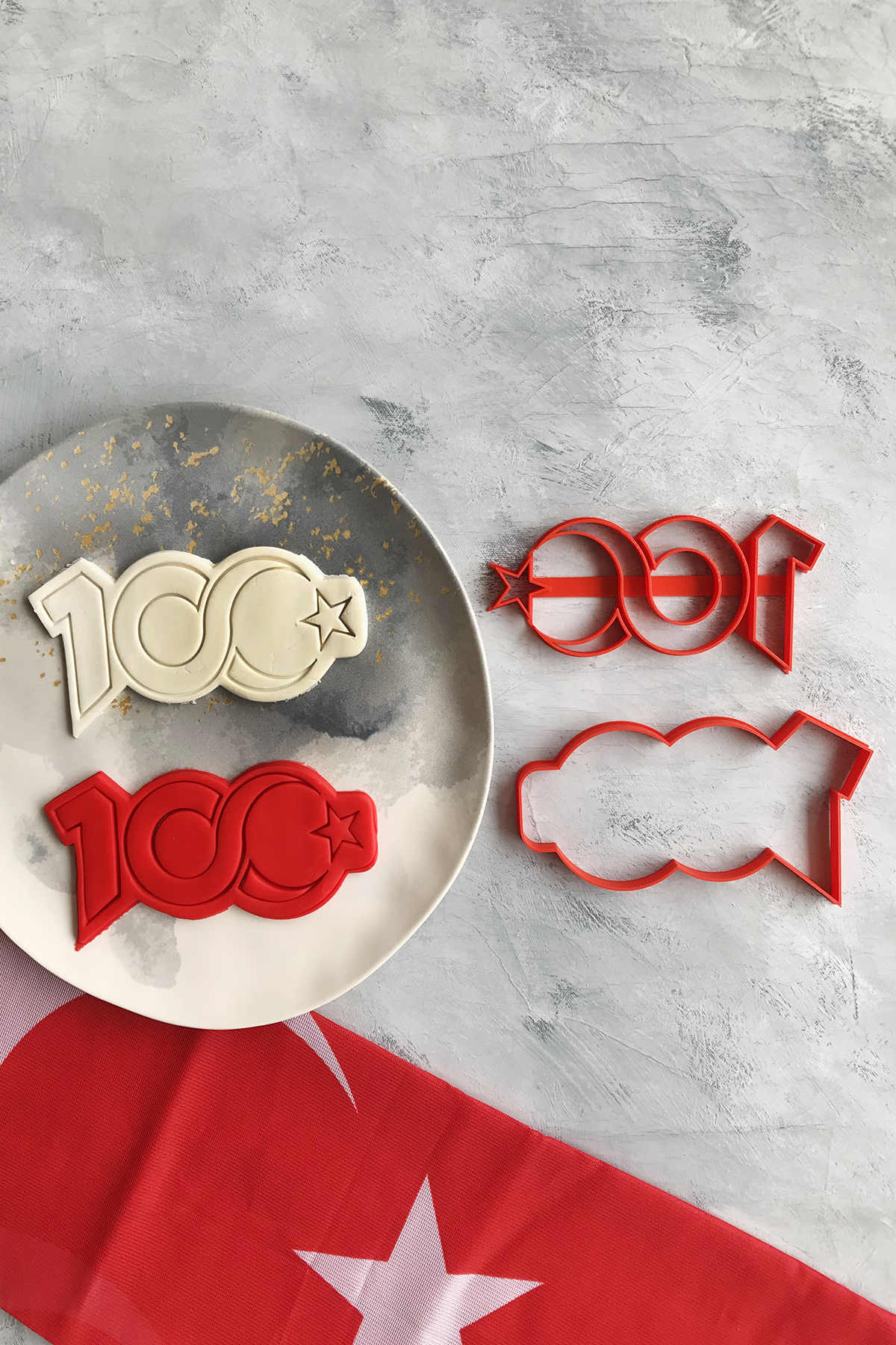 100th Anniversary Written Dough Shaper / Cookie Mold / Game / Ceramics