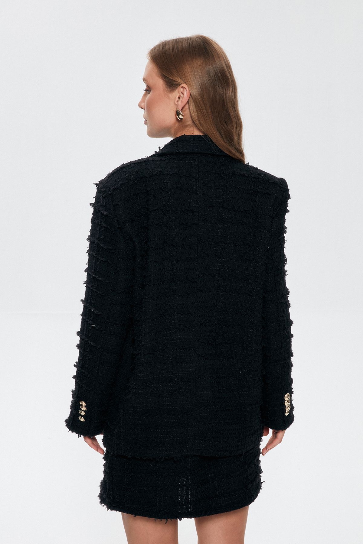 Zara black tweed jacket discount