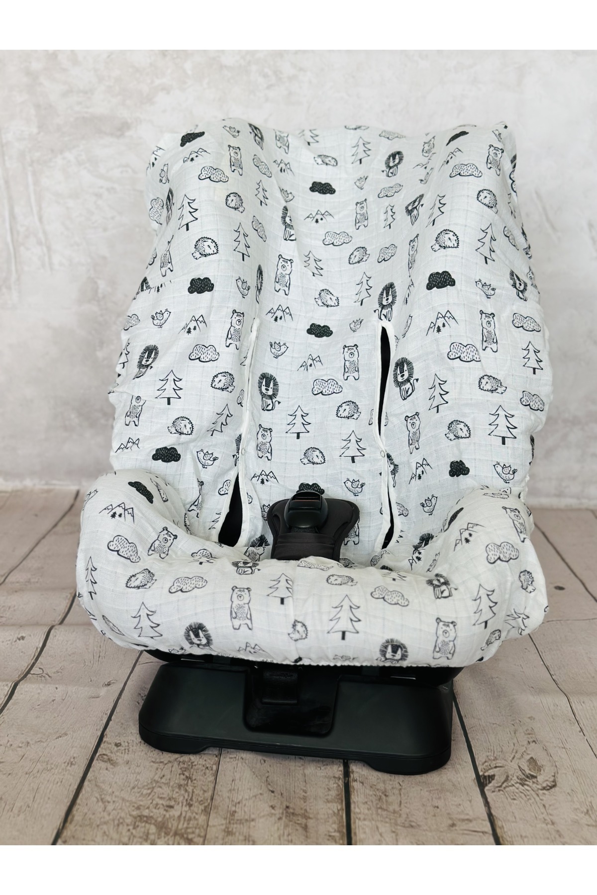 JUNİPERUS Bebek Müslin Oto Koltuk Puset Kılıfı Lastikli fotoğrafı 5 (önizleme)