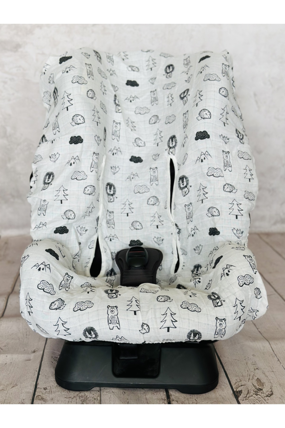 JUNİPERUS Bebek Müslin Oto Koltuk Puset Kılıfı Lastikli