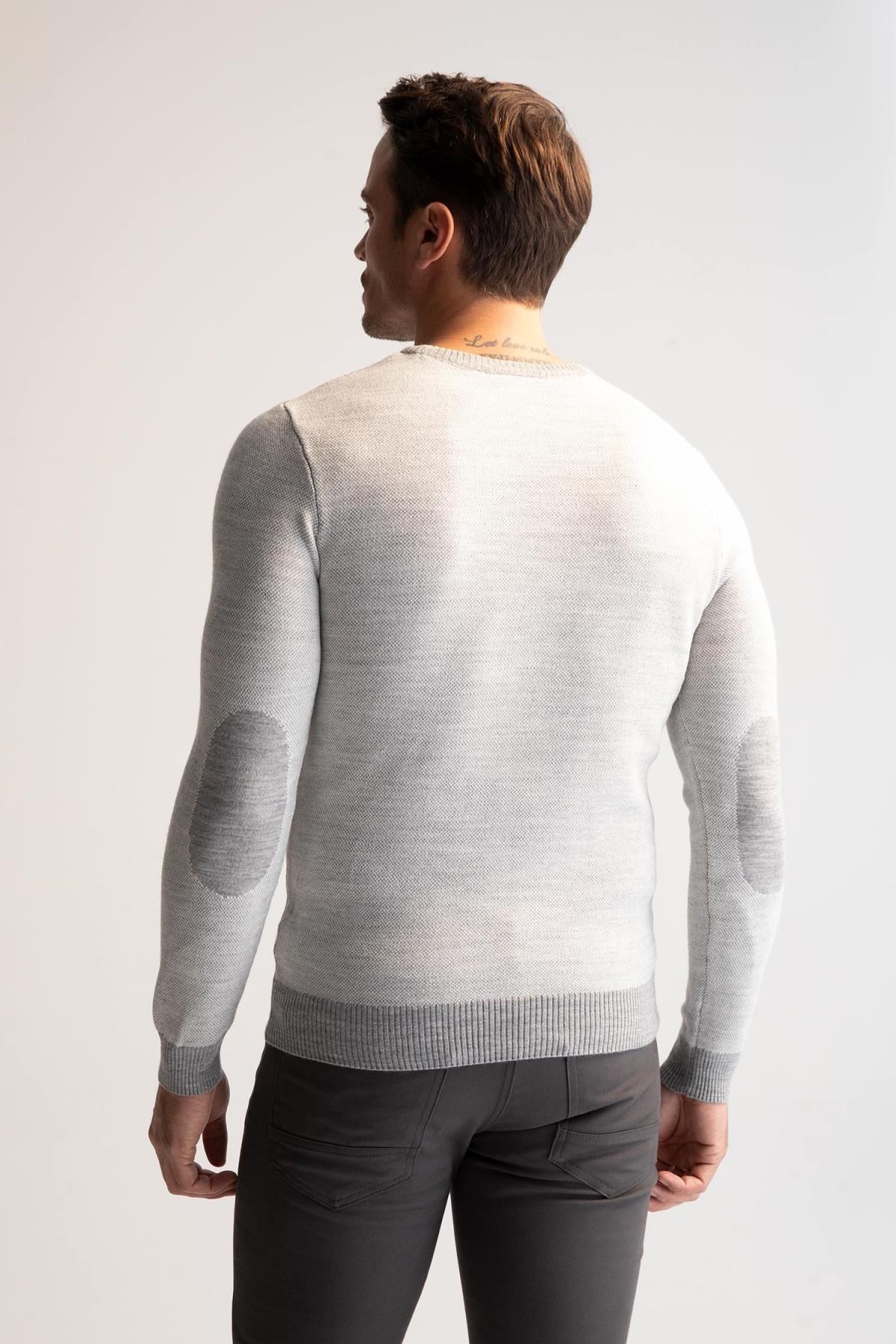 DeFacto-Slim Fit Slim Fit Strickpullover mit Rundhalsausschnitt und detaillierten Ärmeln R1110az22wn 5