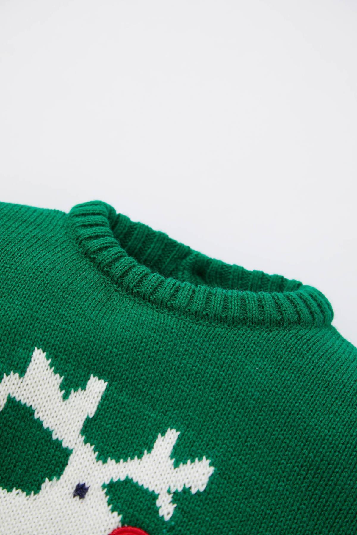 Defacto Erkek Bebek Bisiklet Yaka Hayvan Desenli Kazak fotoğrafı 3 (önizleme)