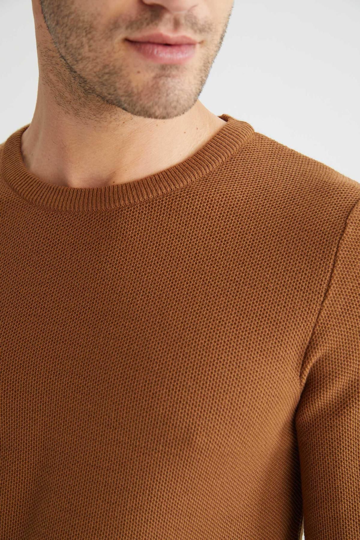 DeFacto-Slim Fit Crew Neck Knitwear Sweater 7