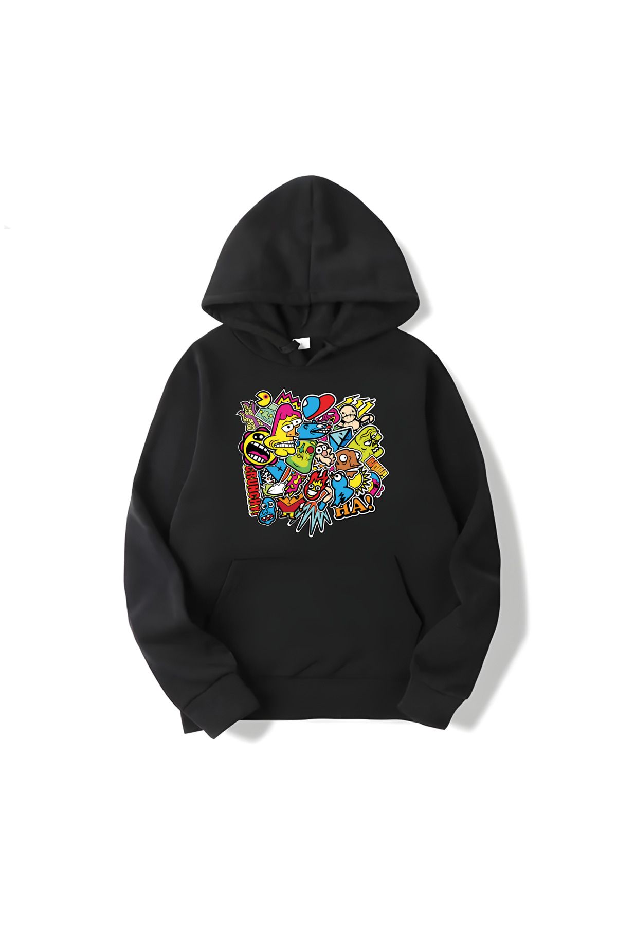 MAGORS Autocolant Svart Wear Hanorac Cu Mânecă Lungă Din Bumbac Imprimat Cu Bombă Unisex - L