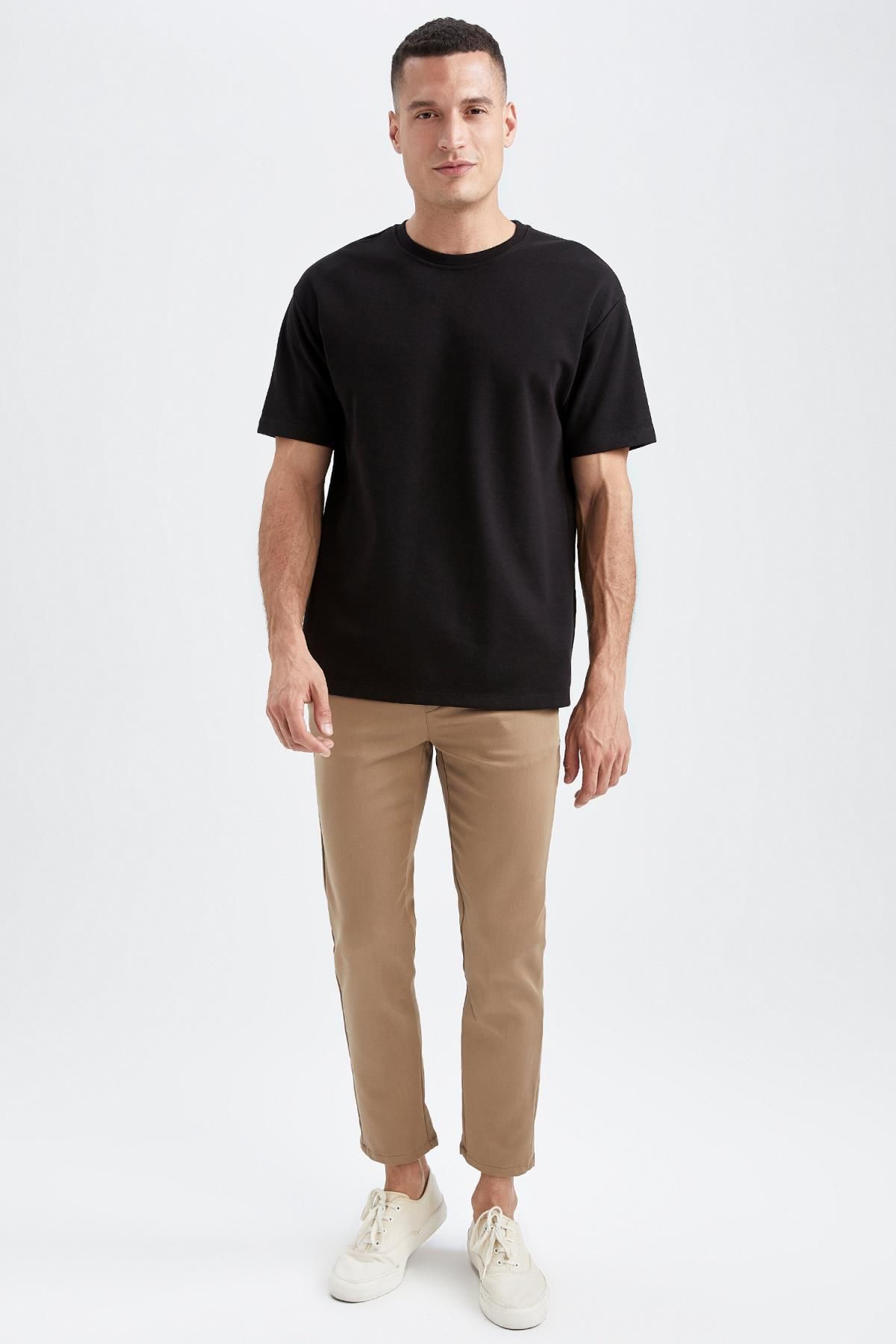 DeFacto-Jogger Fit Lace Waist Chino Trousers 5