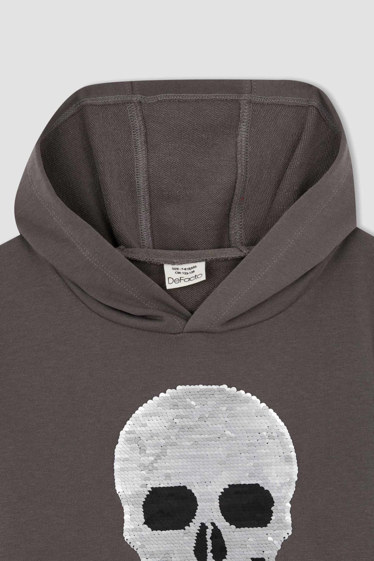 سویشرت پسرانه خاکستری Defacto | Y5970A622AU اورجینال - تصویر 7