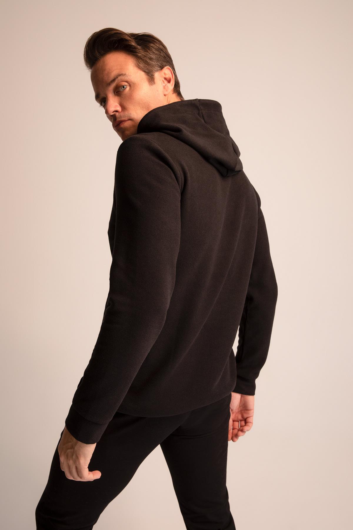 سویشرت مردانه مشکی دفاکتو | S9052AZ22WN اورجینال - تصویر 5