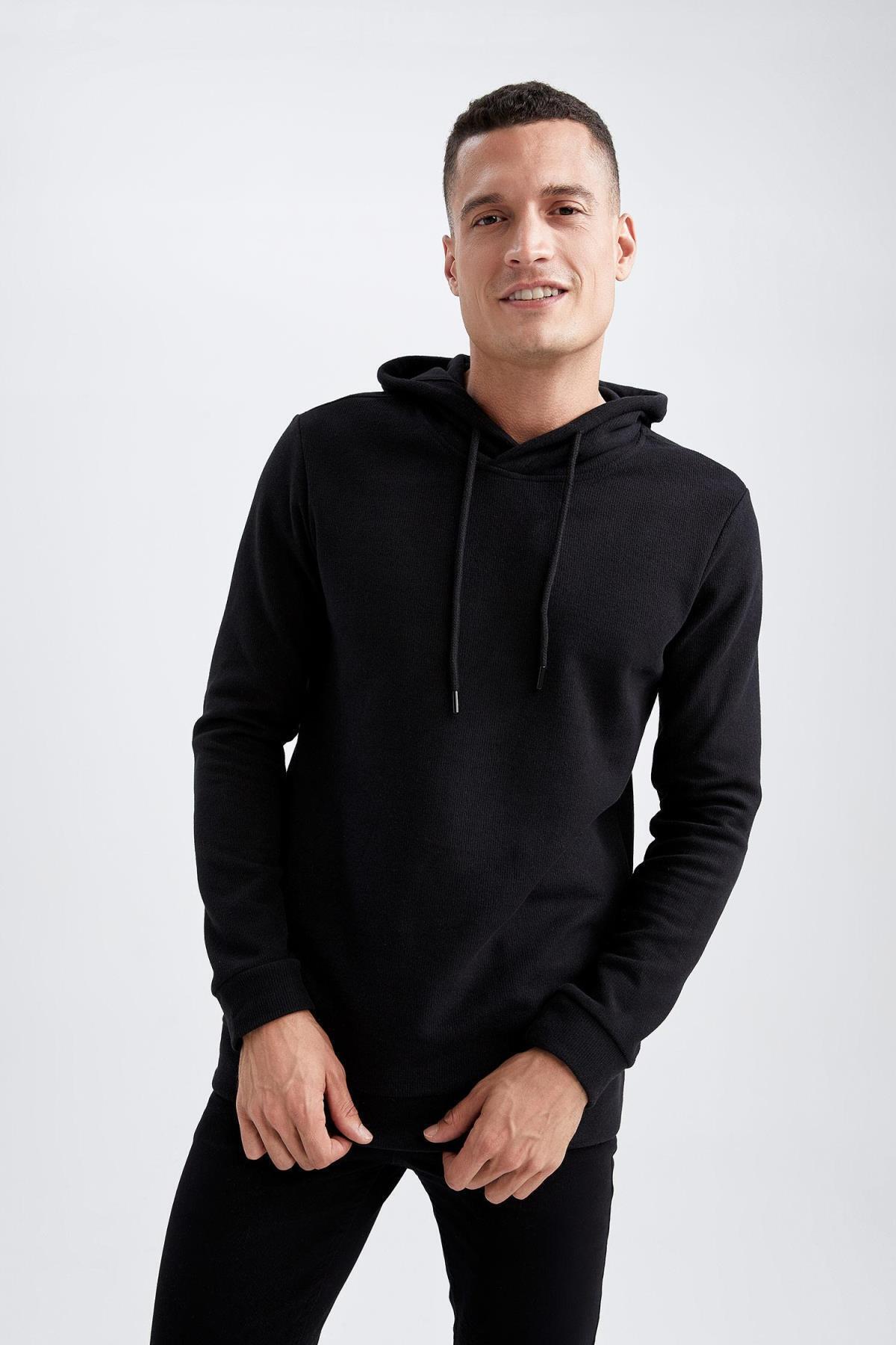 سویشرت مردانه مشکی دفاکتو | S9052AZ22WN اورجینال - تصویر 7