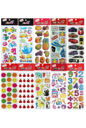 Ticon Kabartmalı Sticker Karışık Paket 50 Kartela