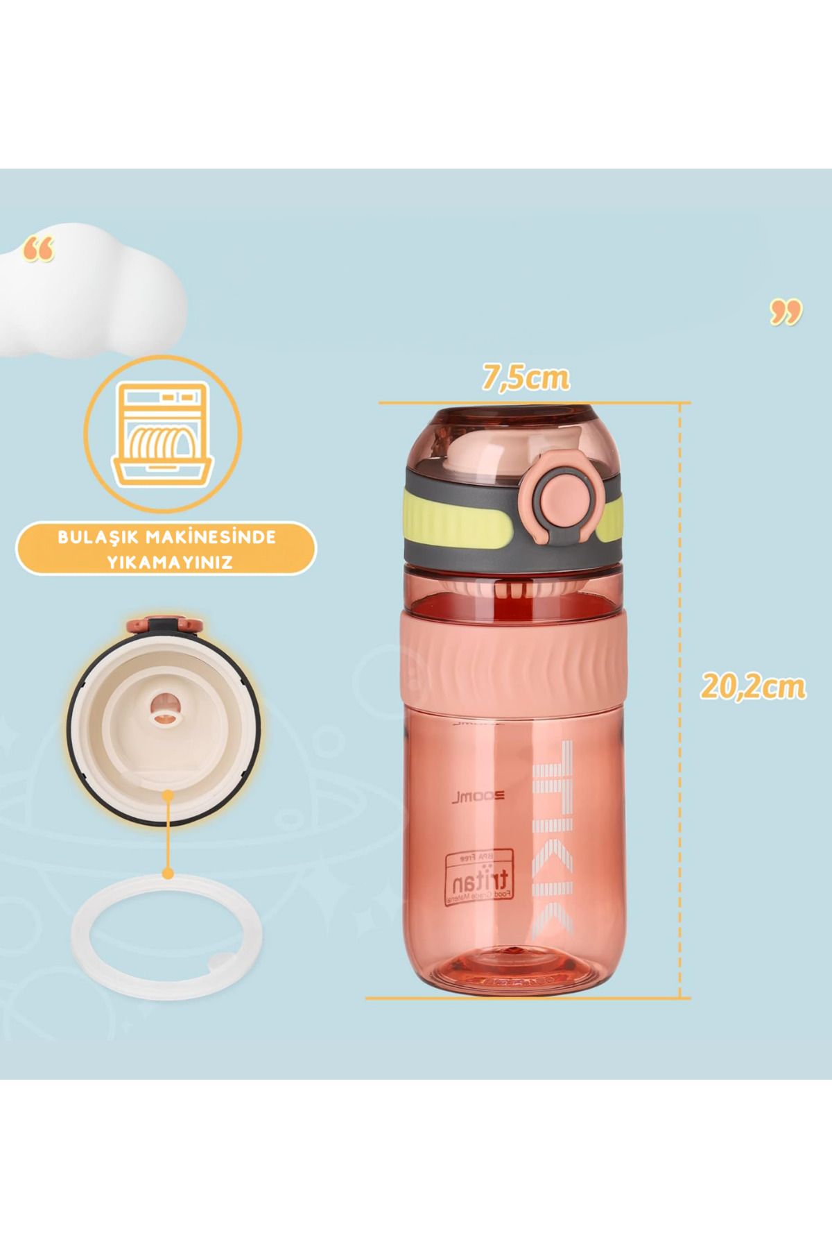 قمقمه ورزشی پوشش قفل 550ML TKK راحت Vagonlife