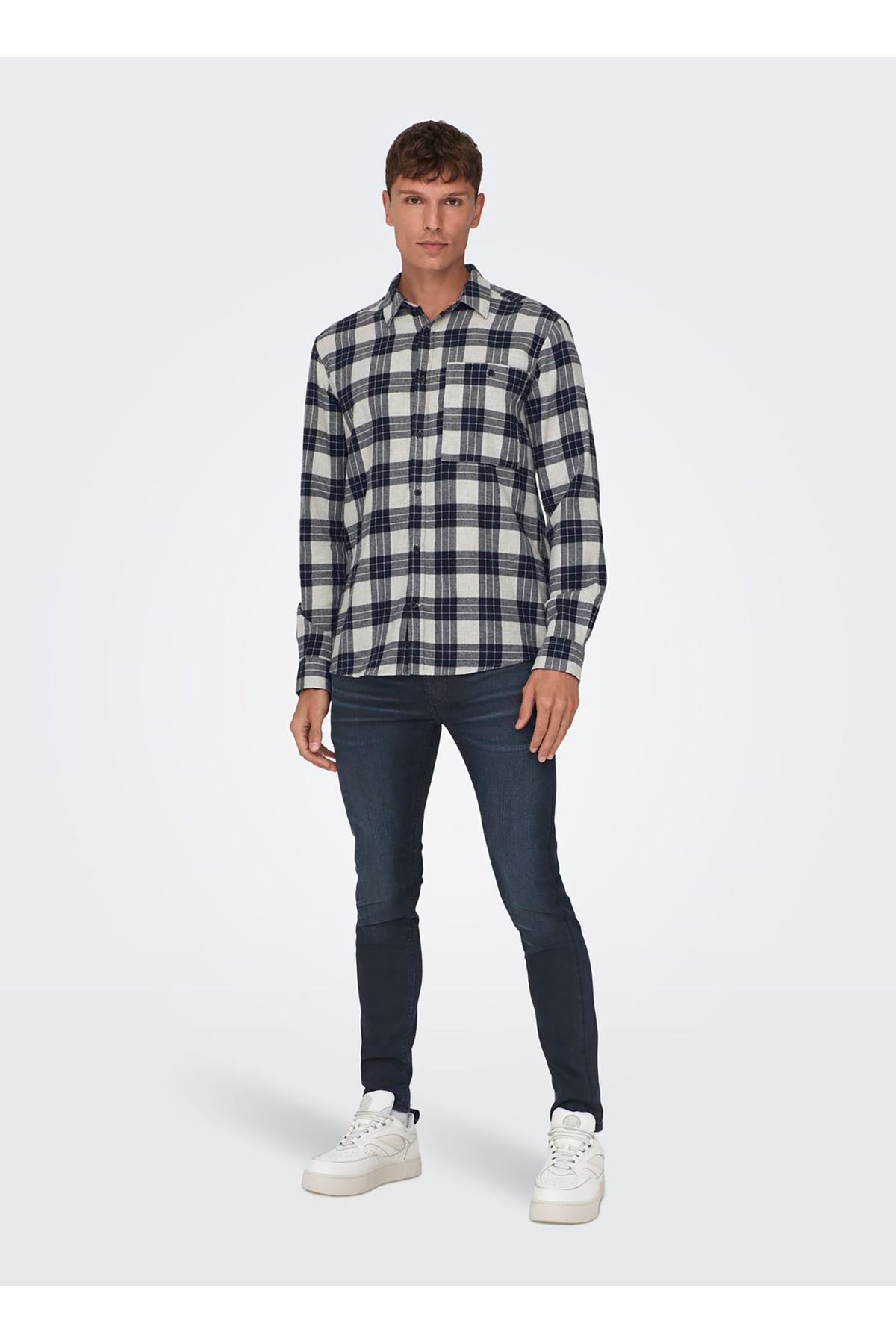 شلوار جین تنگ مردانه کمر بلند 22026814_ONSLOOM SLIM LIFE B. BLACK Only & Sons
