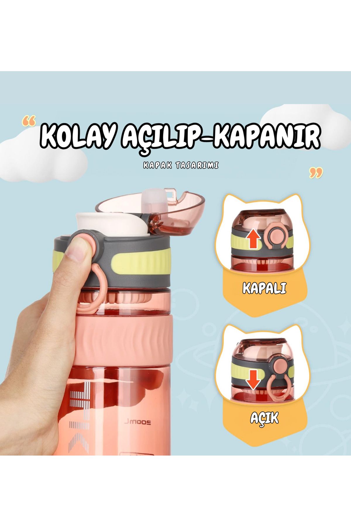 قمقمه ورزشی پوشش قفل 550ML TKK راحت Vagonlife