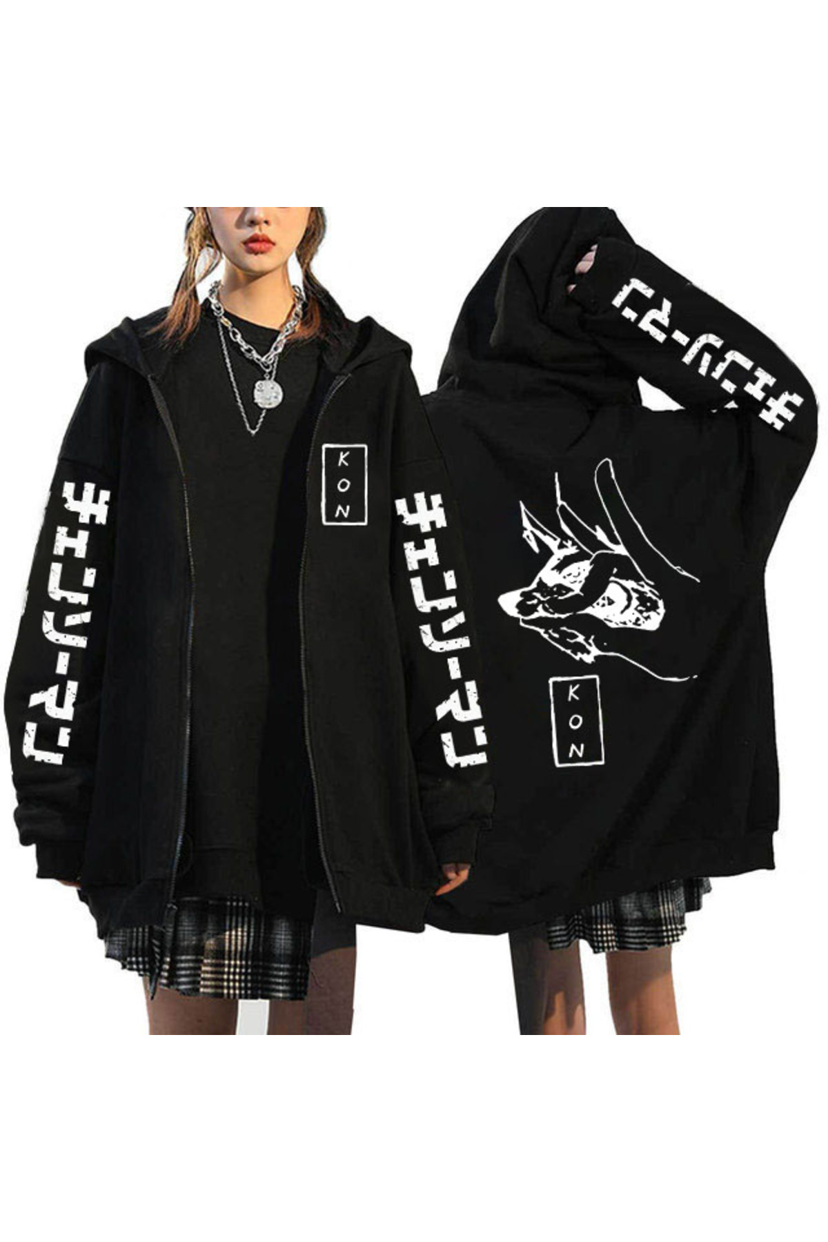 Anime saw chainsaw man Pochita Denji zippered hooded mod36