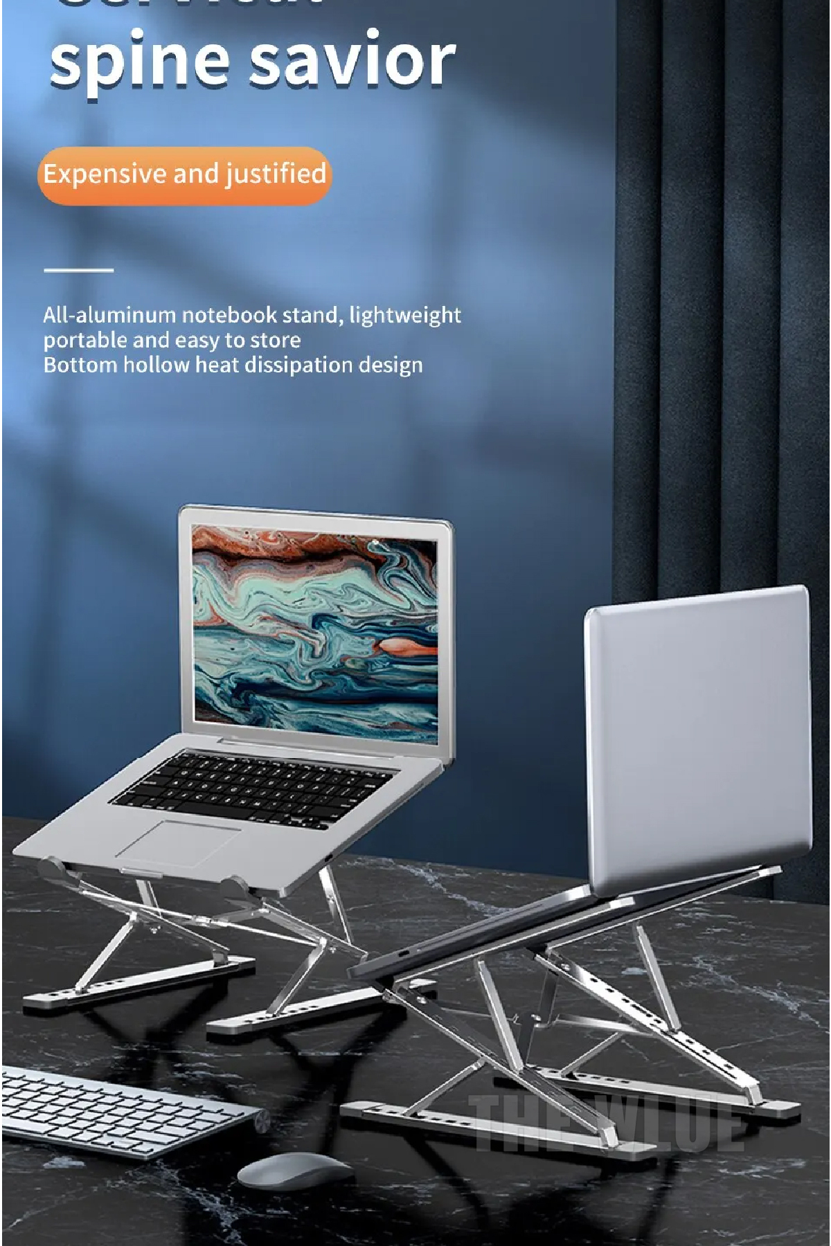 Alüminyum Tablet ve Laptop Standı 10-17 inç Katlanabilir Ayarlanabilir Yükseklik 5