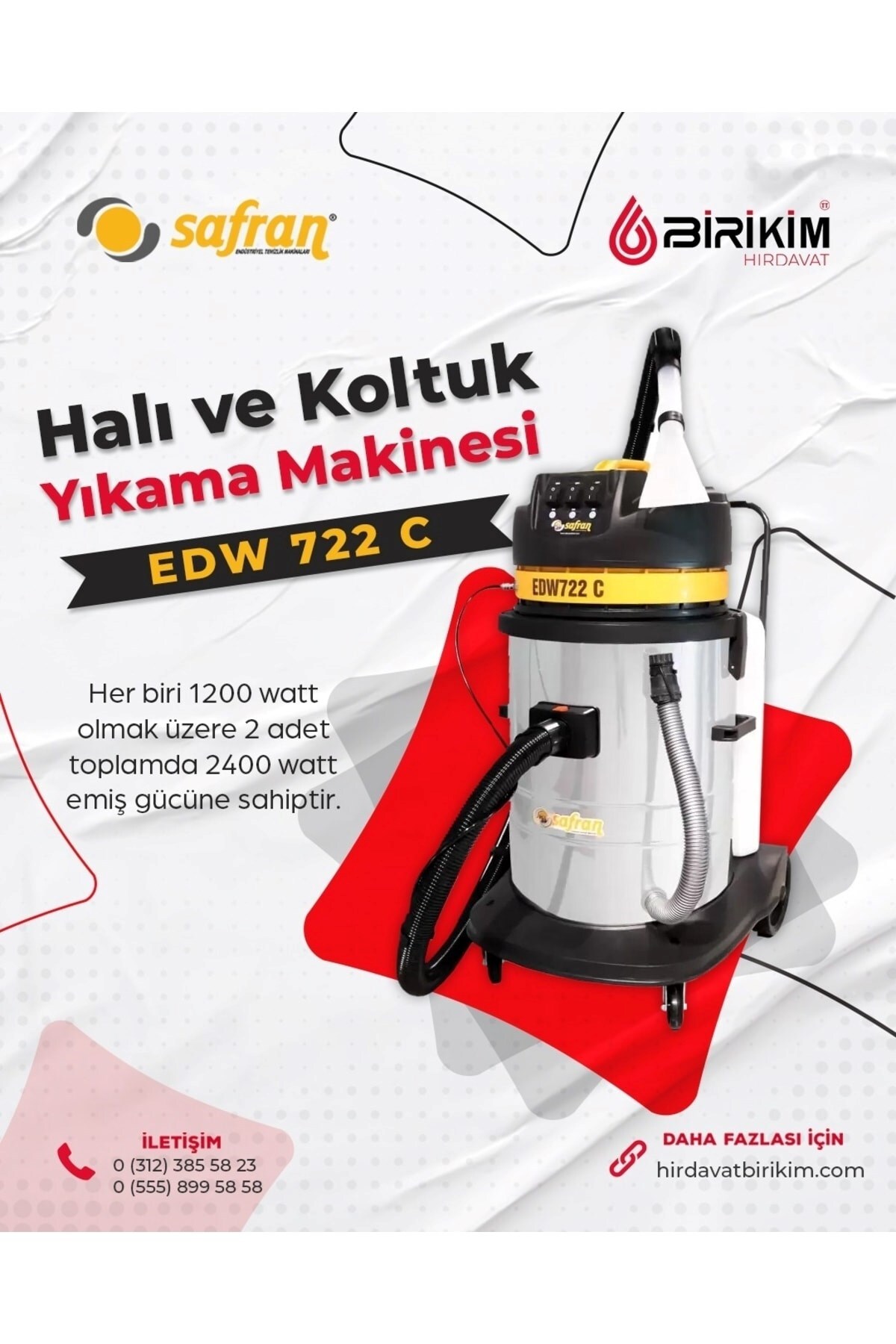 SET-SAFRAN Edw 723 C Halı Ve Koltuk Yıkama Makinesi