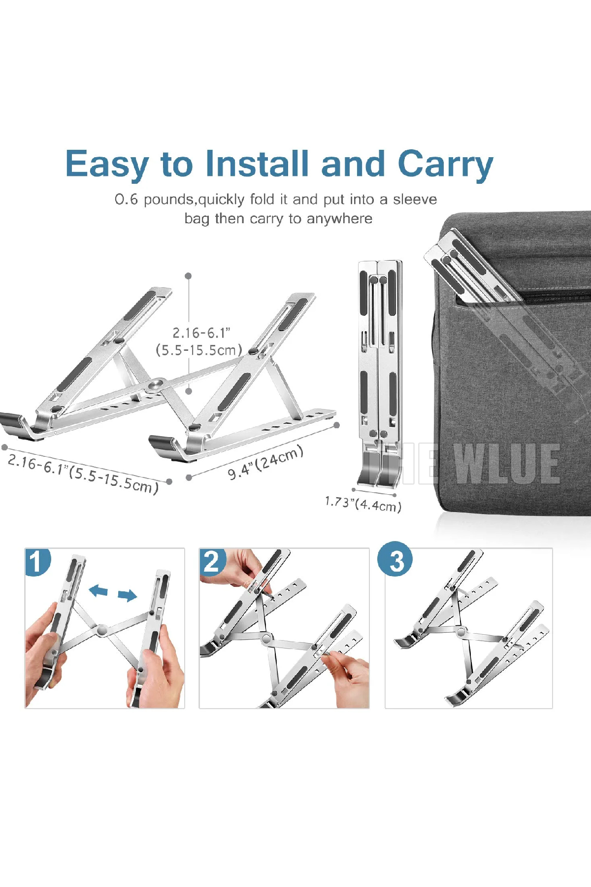 Alüminyum Tablet ve Laptop Standı 10-17 inç Katlanabilir Ayarlanabilir Yükseklik 2