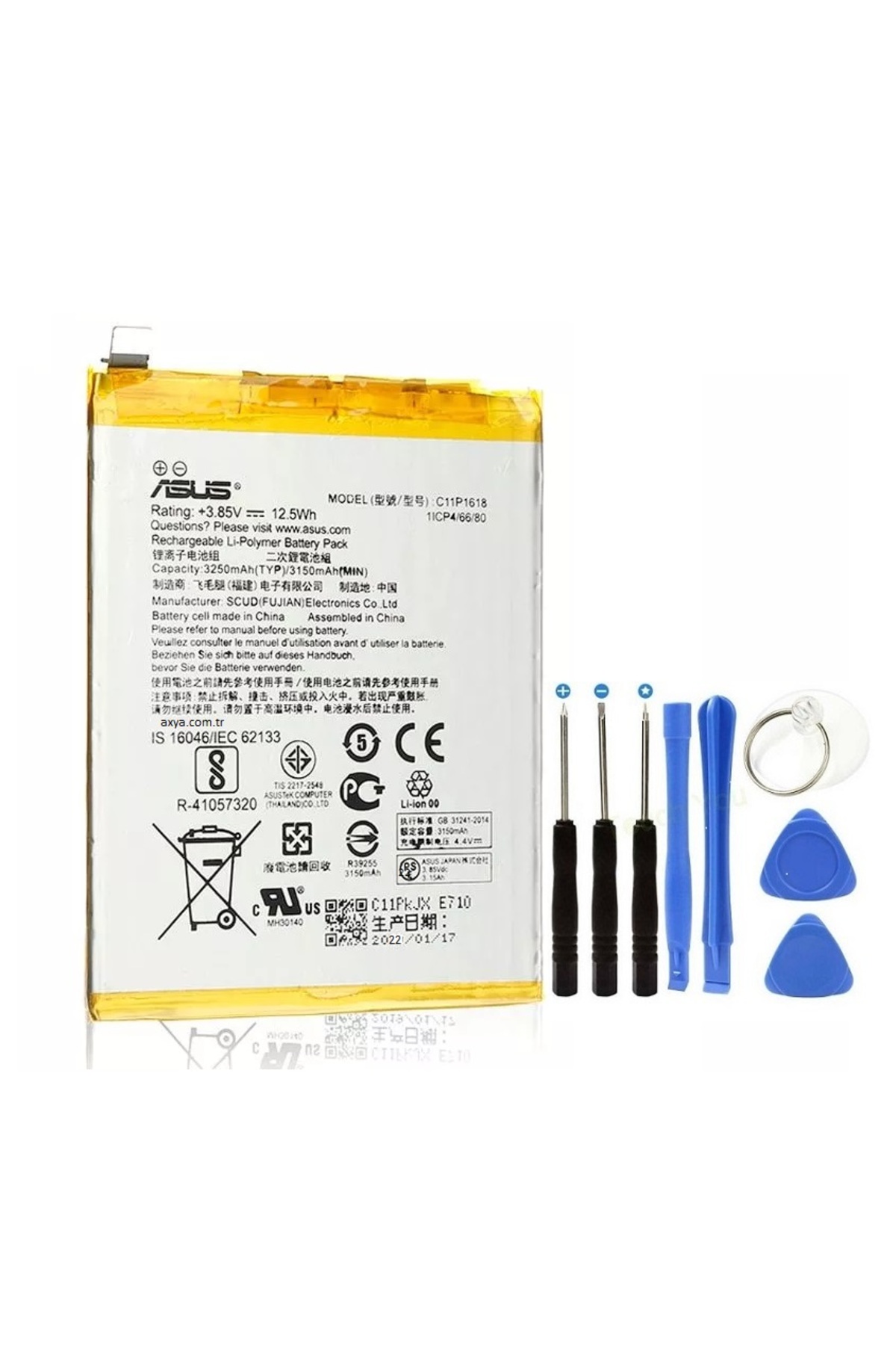 AXYA Asus Zenfone 4 Ze554Kl Batarya Pil C11P1618+Tamir Seti