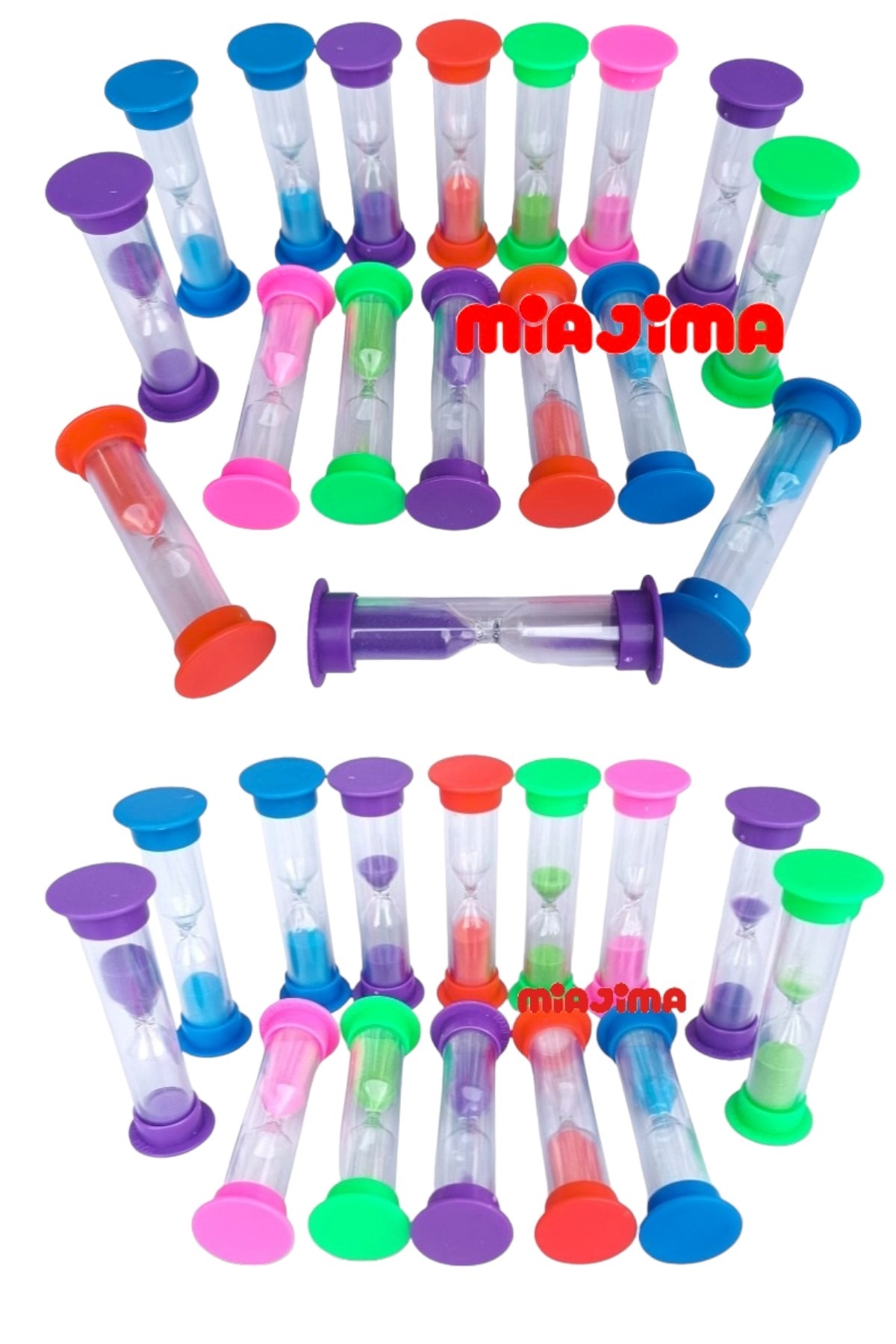 Miajima Ithal Plastik Kum Saati 8 Cm 3 Dakikalık 5'li Set
