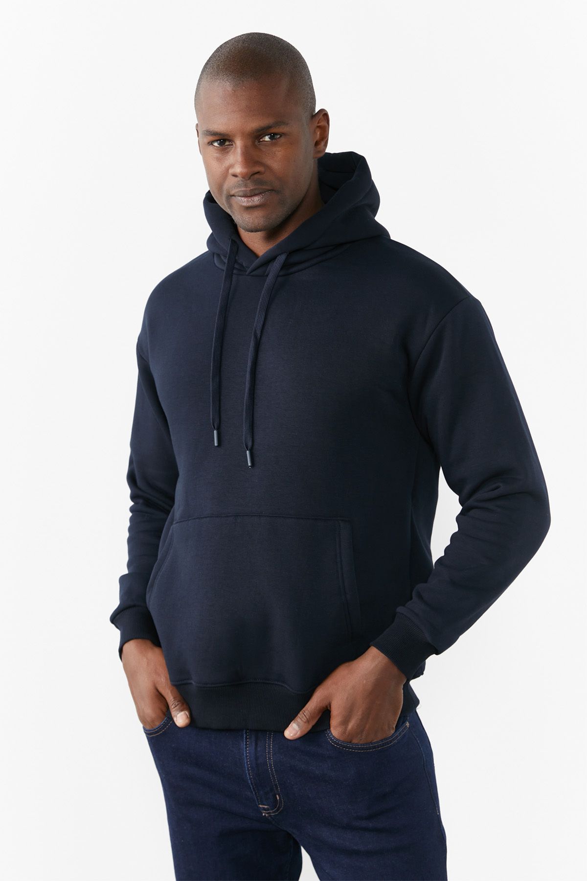Dark blue shop hoodie mens