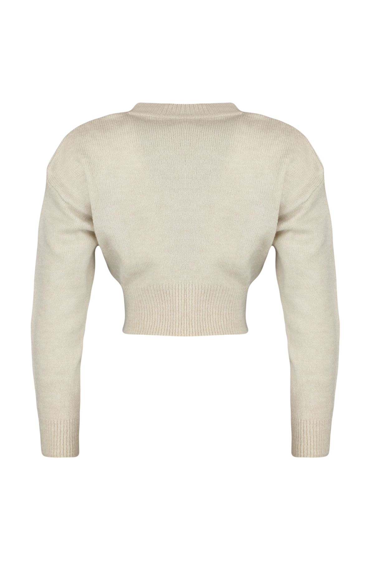 Trendyol Collection-Weicher, strukturierter, gemusterter Strickpullover in Stone Crop-Optik TWOAW21KZ0174 8