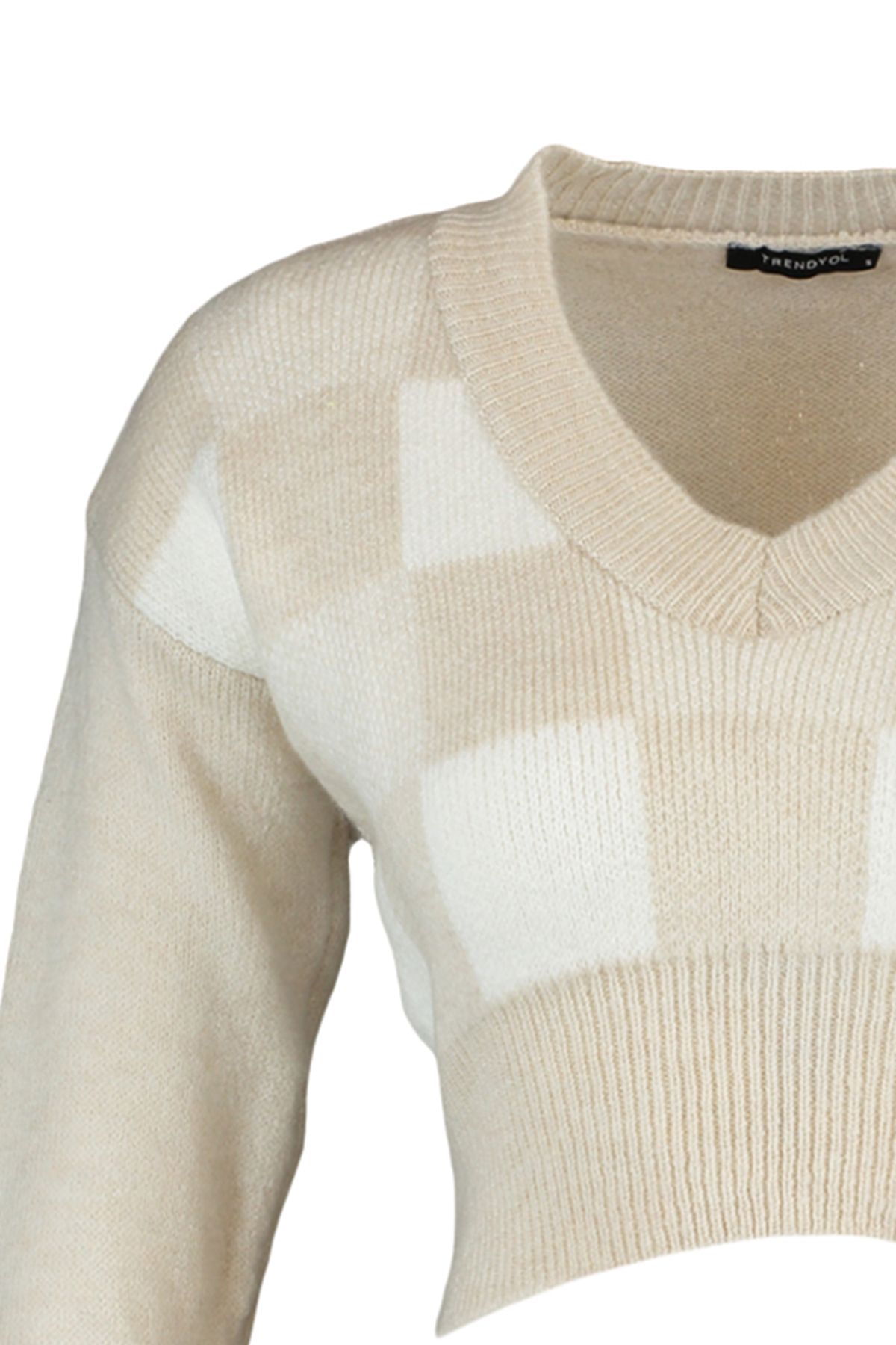 Trendyol Collection-Weicher, strukturierter, gemusterter Strickpullover in Stone Crop-Optik TWOAW21KZ0174 7