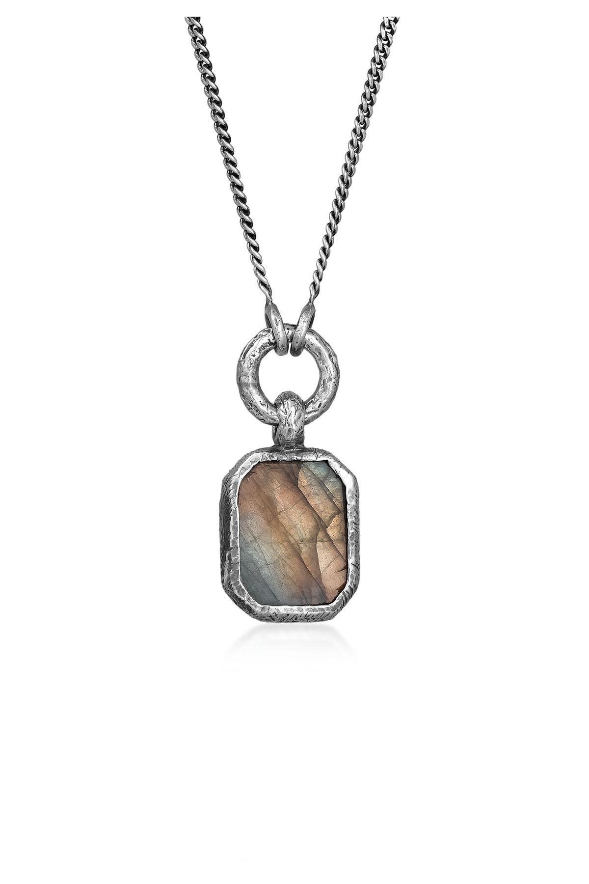HAZE & Labradorit 925 - GLORY Halskette Trendyol oxidiert Silber Anhänger