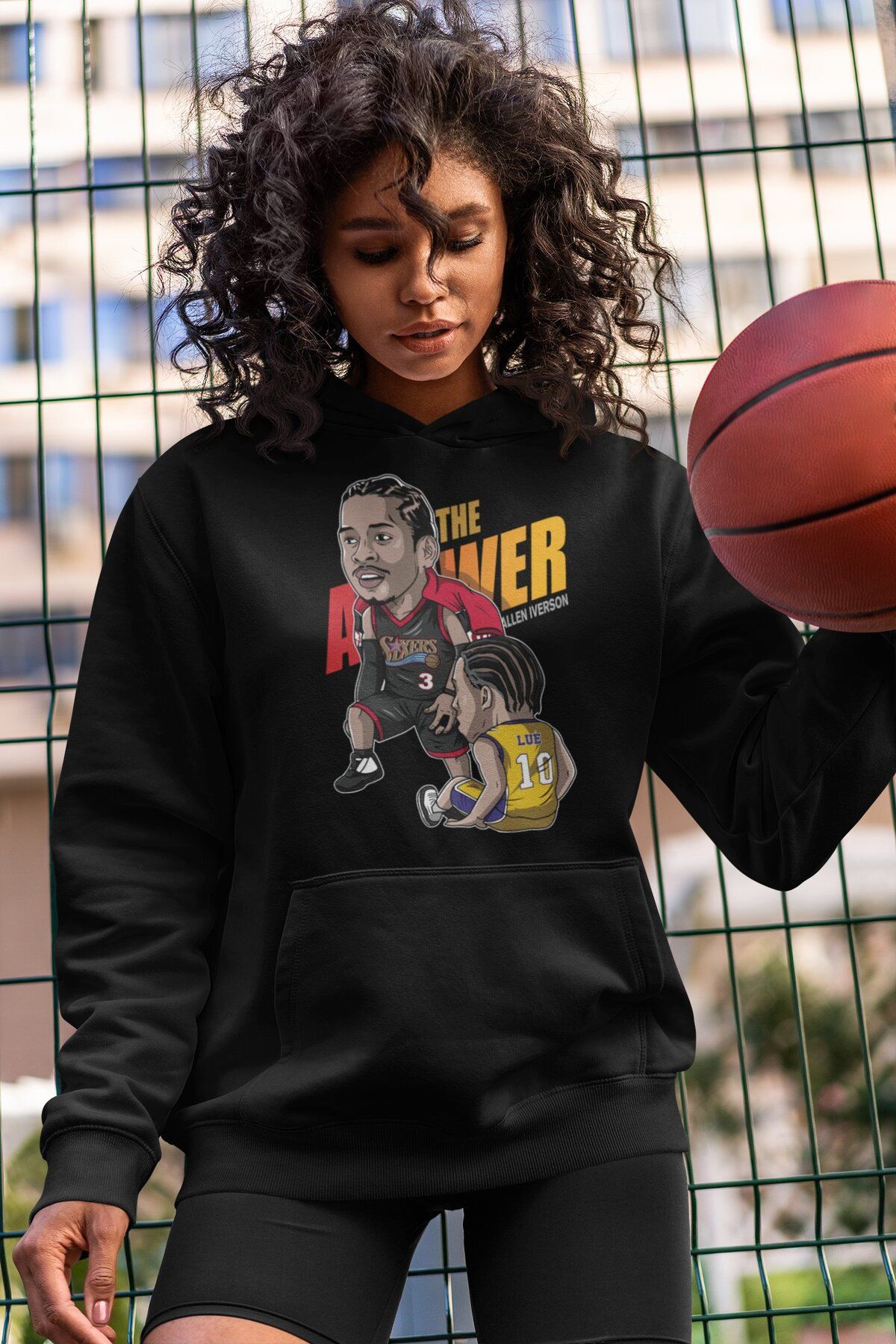 Fuddy Moda Allen Iverson Printed Hooded Sweatshirt Unisex