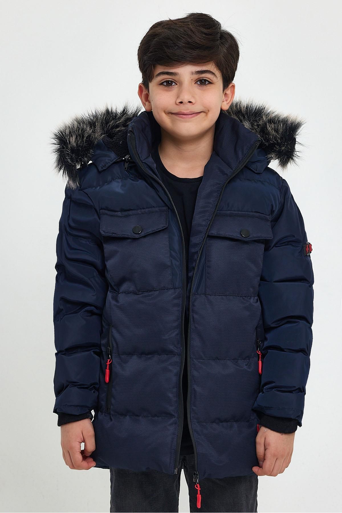 Blue fur lined coat online