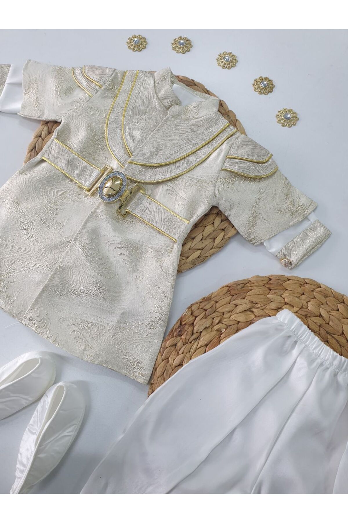 PİLEKİ BABY (çarıklı) 0 6 Ay Ve 1 Yaş Mevlüt Ve Sünnet Kıyafeti Mevlütlük Sünnetlik Takım fotoğrafı 5 (önizleme)