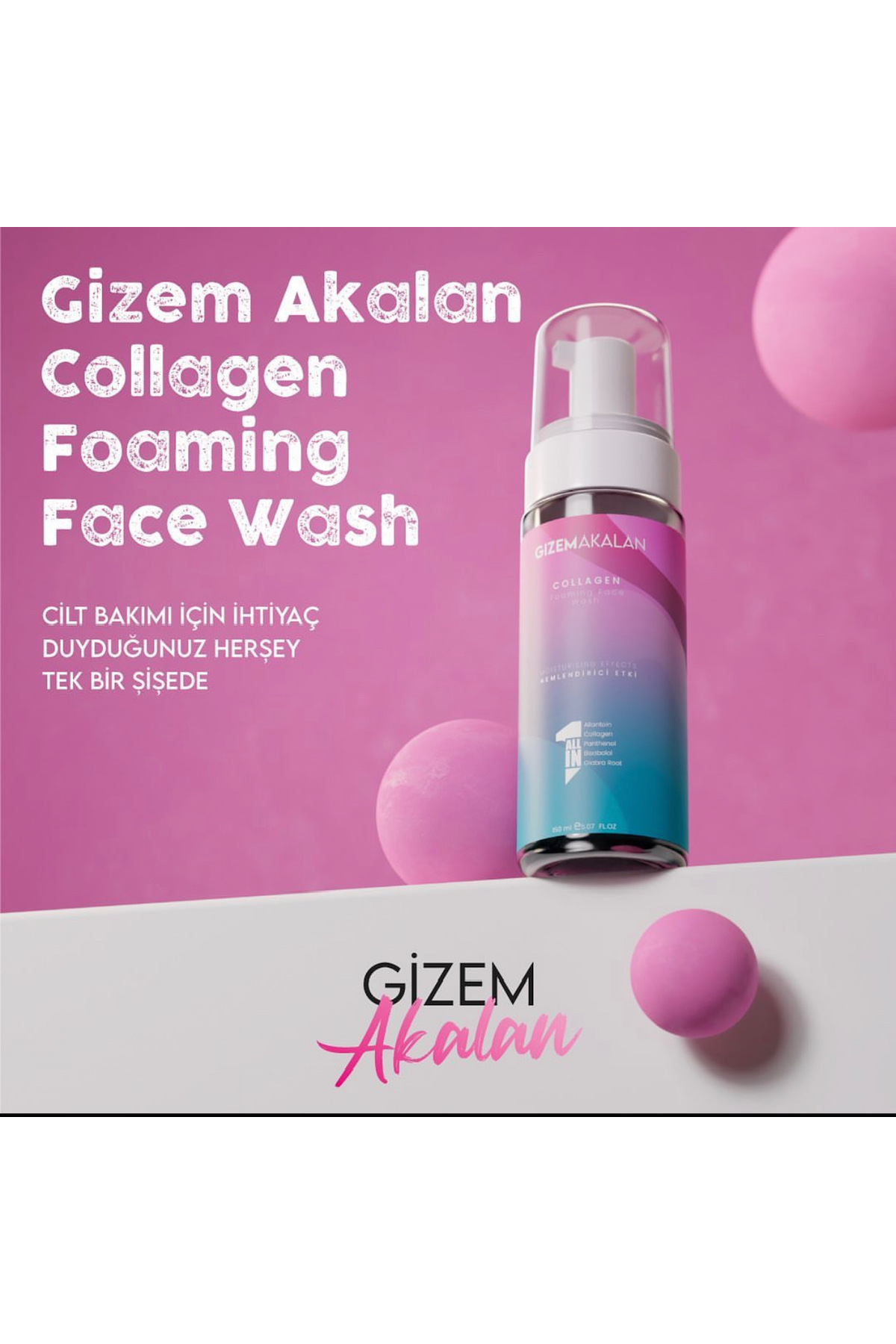 Collagen Temizleme Köpüğü 5 Etki Arındırıcı Onarıcı Nemlendirme Kolajen Aydınlatma Etkili 150 ml — GİZEMAKALANPUREBUBBLES001 — تصویر 7 از 9
