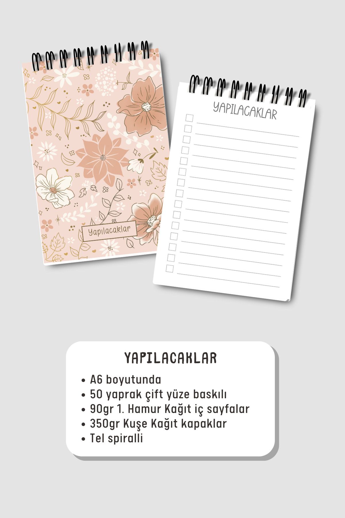 Eldesen Tasarım-Do List A6 Notebook with Flexible Cardboard Cover, Mini Notebook 3