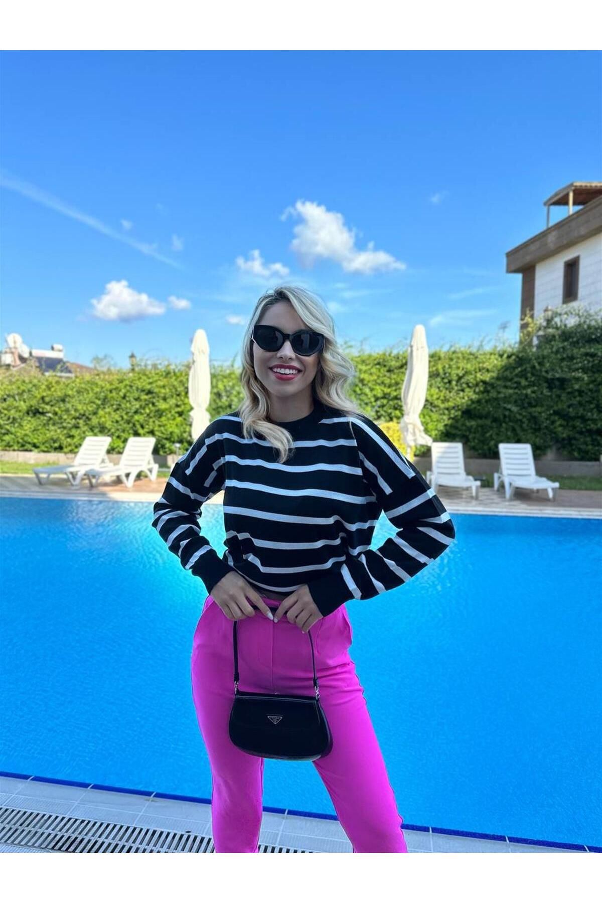 Valiberta-سترة مخططة - أسود 2