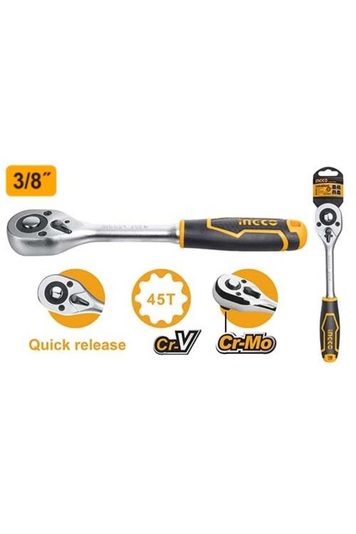 Ingco-3/8" - Ratchet Socket Wrench 45t 3