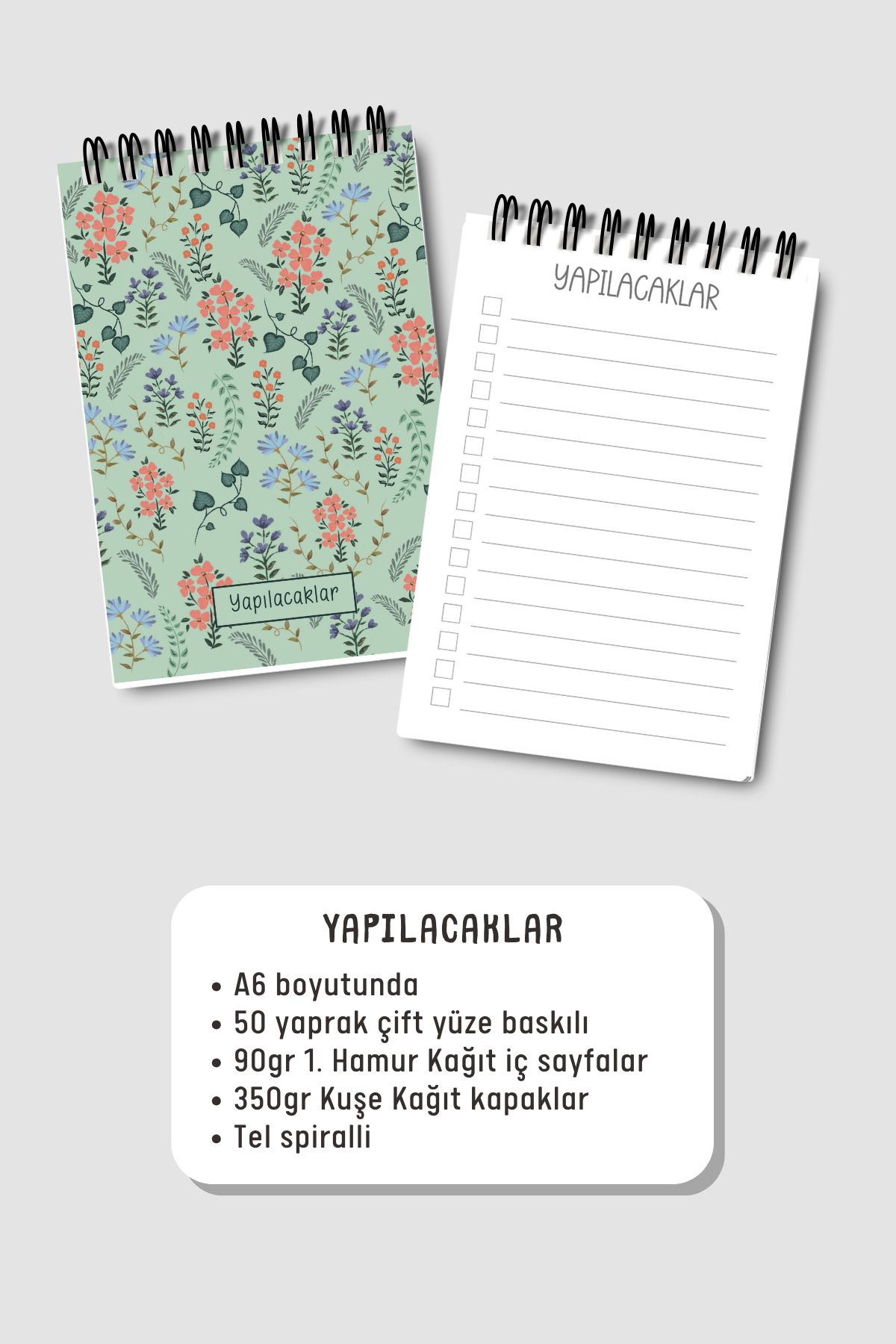 Eldesen Tasarım-Do List A6 Notebook with Flexible Cardboard Cover, Mini Notebook 3