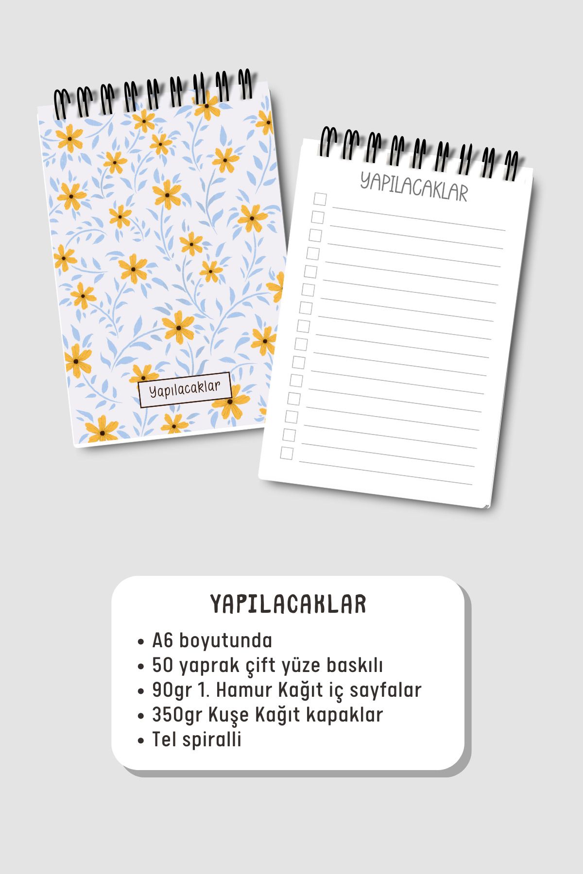 Eldesen Tasarım-Do List A6 Notebook with Flexible Cardboard Cover, Mini Notebook 3
