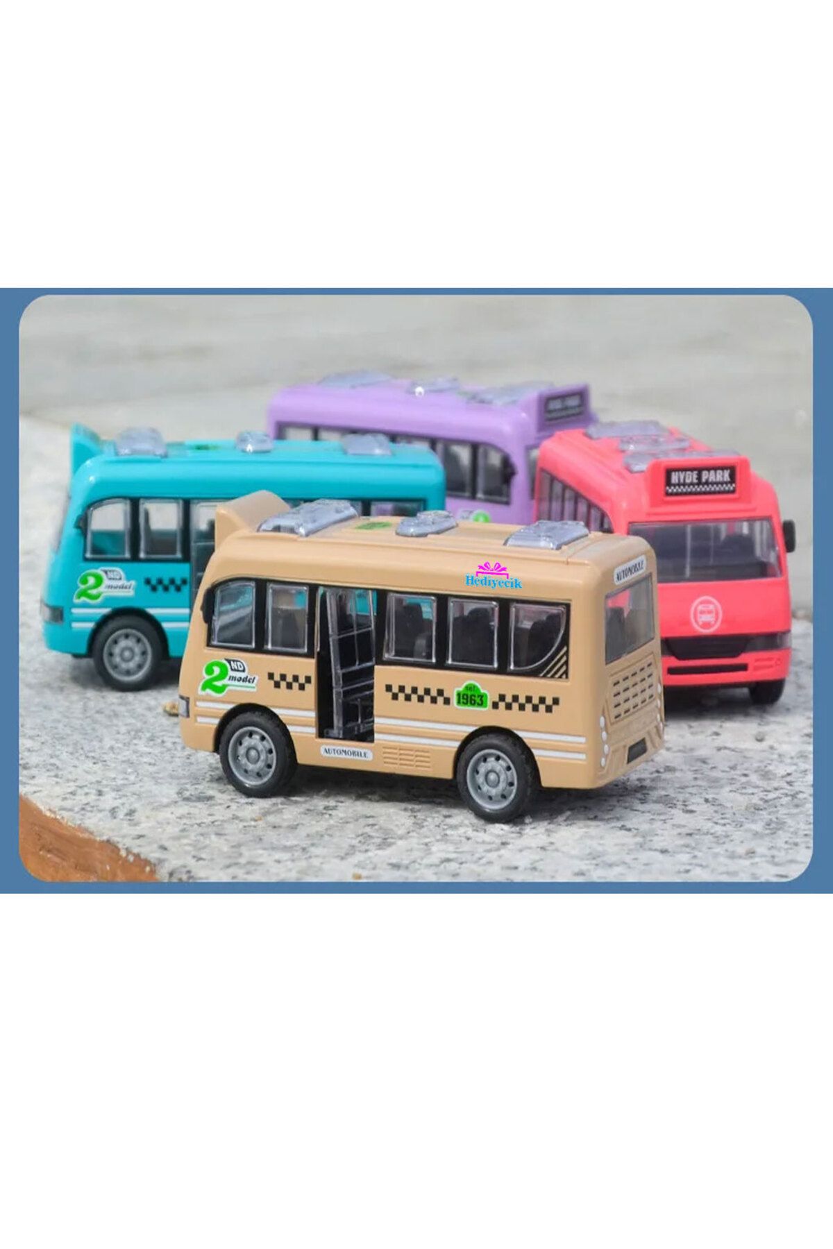 hediyecik-Frictional 4-Piece Toy Bus Set 12 cm 7