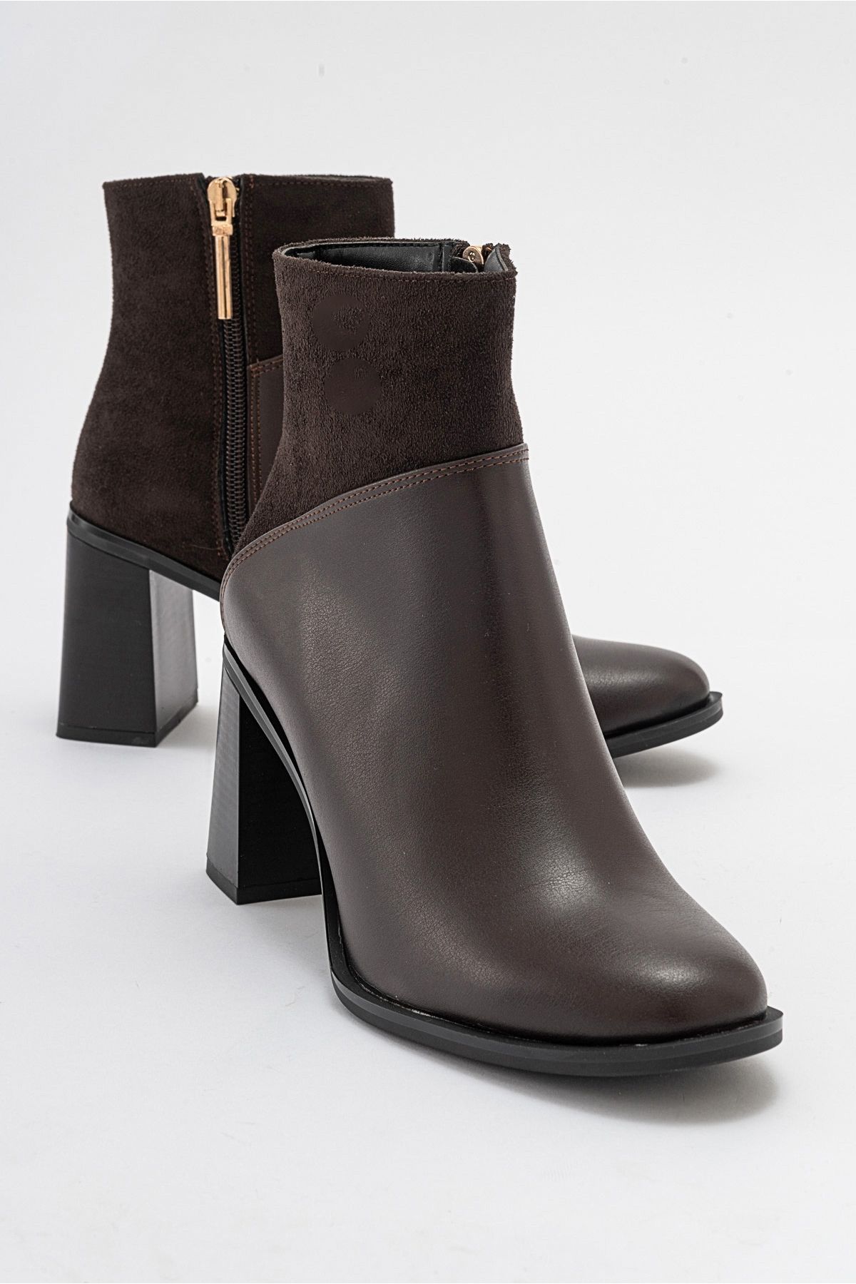 LuviShoes-Damskie botki na obcasie ROPA w kolorze brązowym 1