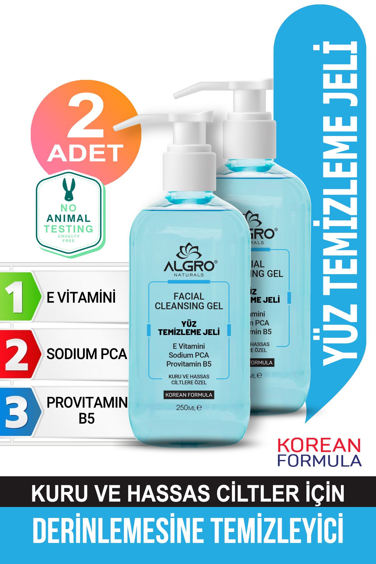 پاک کننده صورت  ALGYTJKURUHASSAS-2ADET