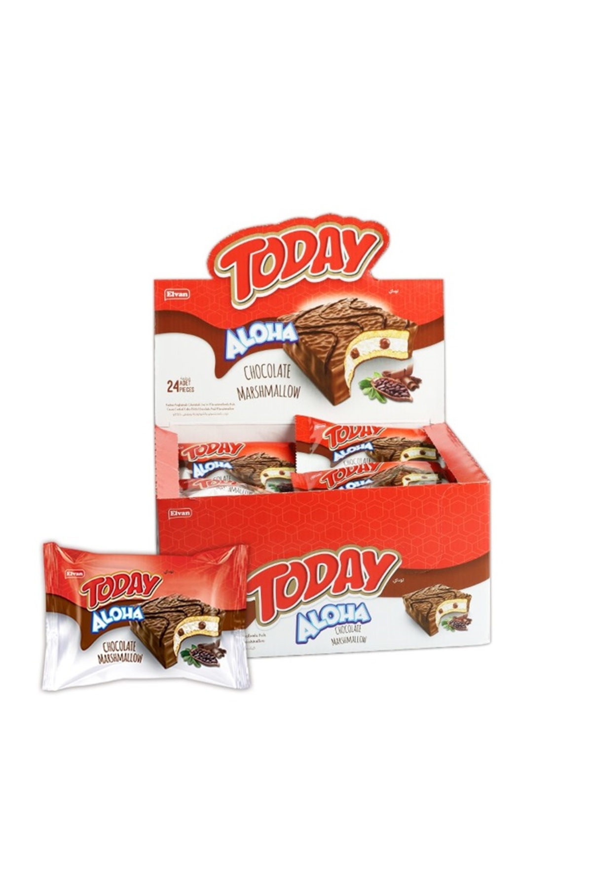 Elvan Aloha Çikolatalı Marshmallowlu 35 Gr. 24 Adet (1 Kutu)
