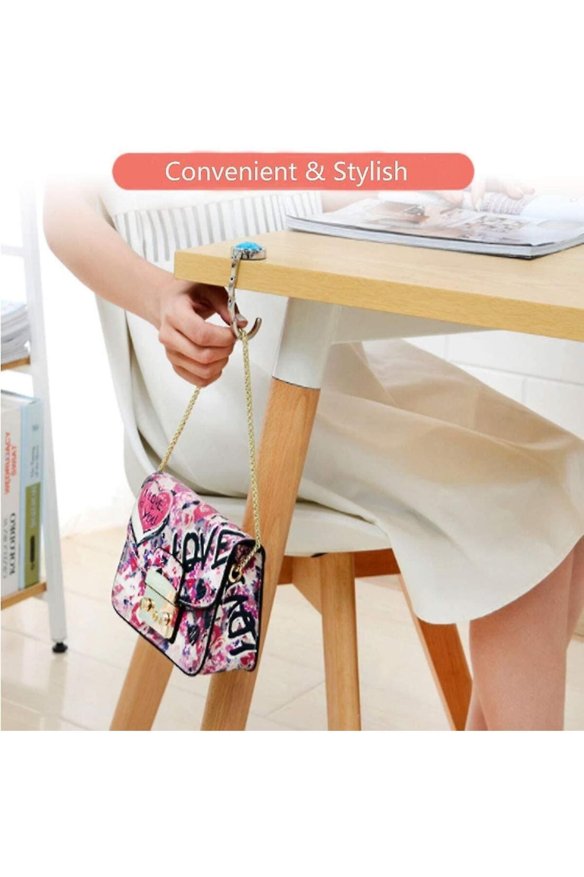 Attariye-Foldable Table Edge Handbag with Hanging Bracket and Safety Sling Cta-101 6