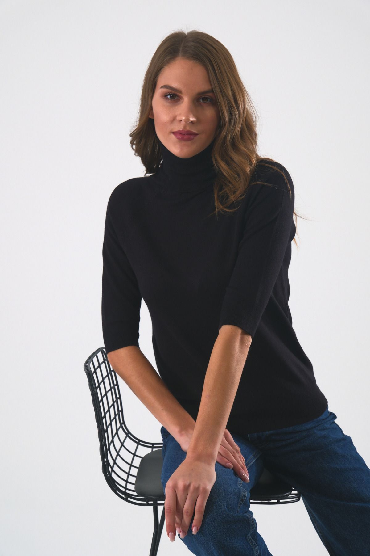 ABBRA Women s Turtleneck Half Sleeve Sweater Trendyol